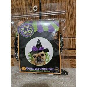 Rubies Pet Shop Boutique Witch Hat With Hair Costume for Dog or Cat - Med Large